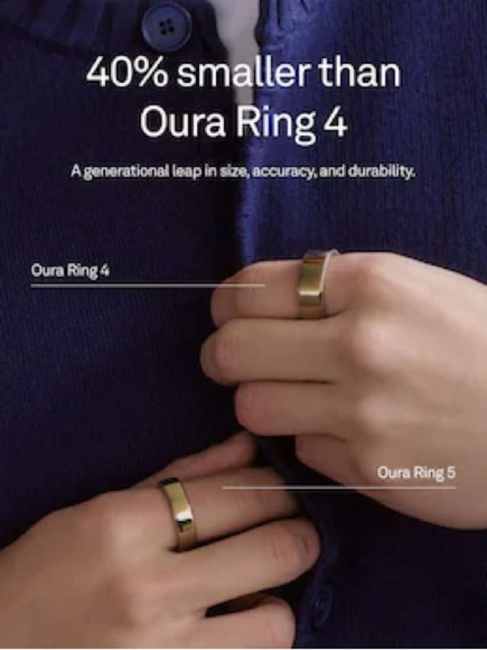 Oura Ring 5 in Gold, size 9, NIB - Picture 7 of 7